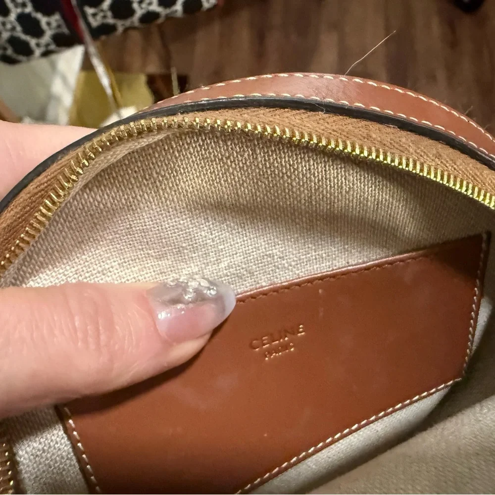 Celine Paris Round Logo Canvas Crossbody Bag - Picture 7 of 9